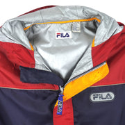 Fila - Blue 1/2 Zip Hooded Jacket 1990s X-Large Vintage Retro