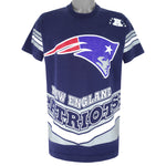 NFL (Salem) - New England Patriots All Over Print Fan Jersey T-Shirt 1995 Large