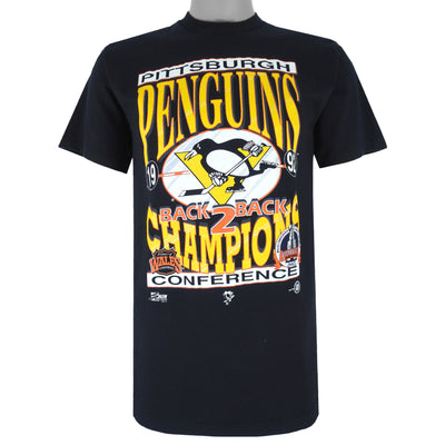 NHL (Salem) - Penguins Back To Back Champions T-Shirt 1992 Medium