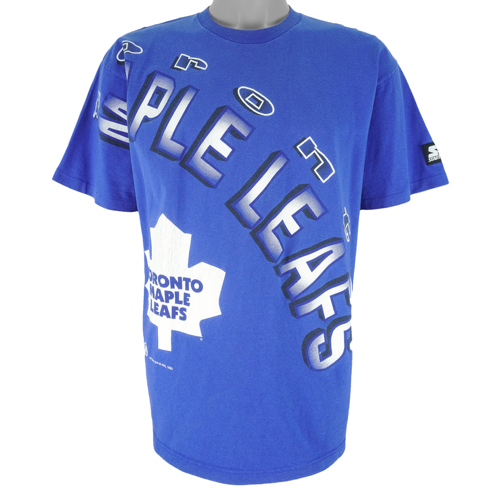 Starter - Toronto Maple Leafs Spell-Out T-Shirt 1993 Large Vintage Retro Hockey