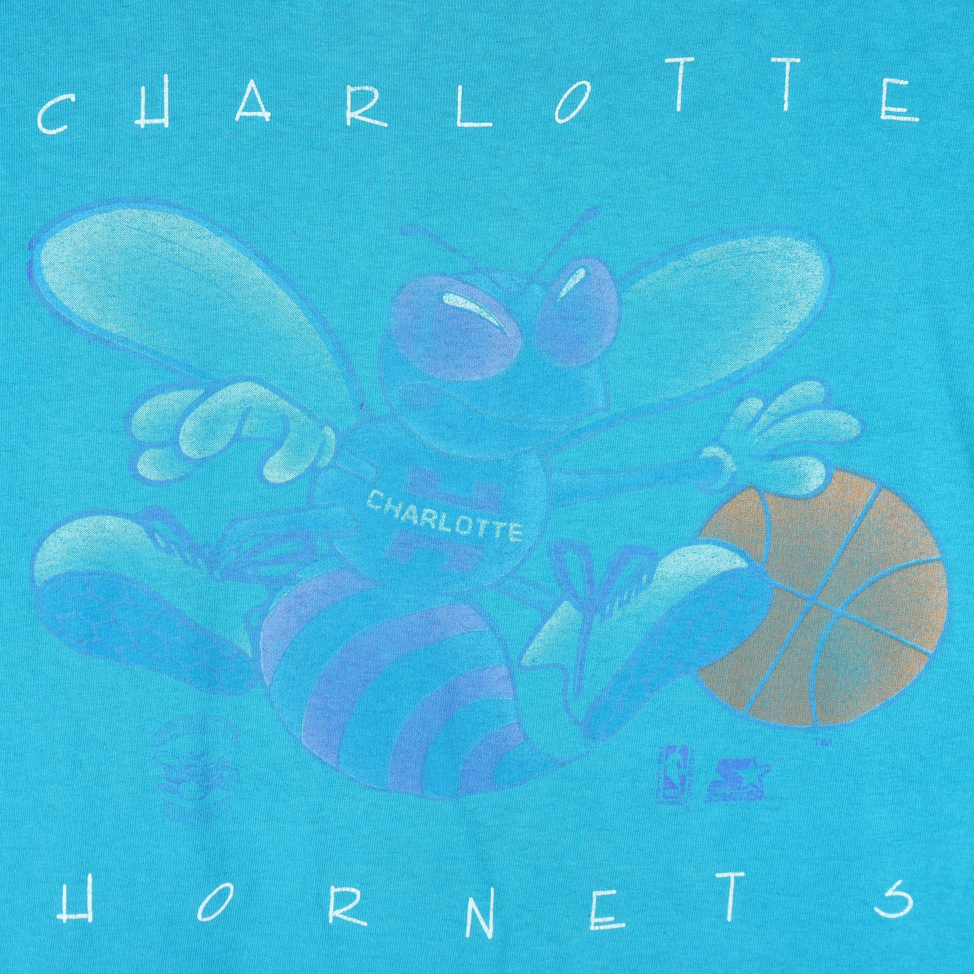 Starter - Charlotte Hornets Big Logo T-Shirt 1990s Large Vintage Retro Basketball
