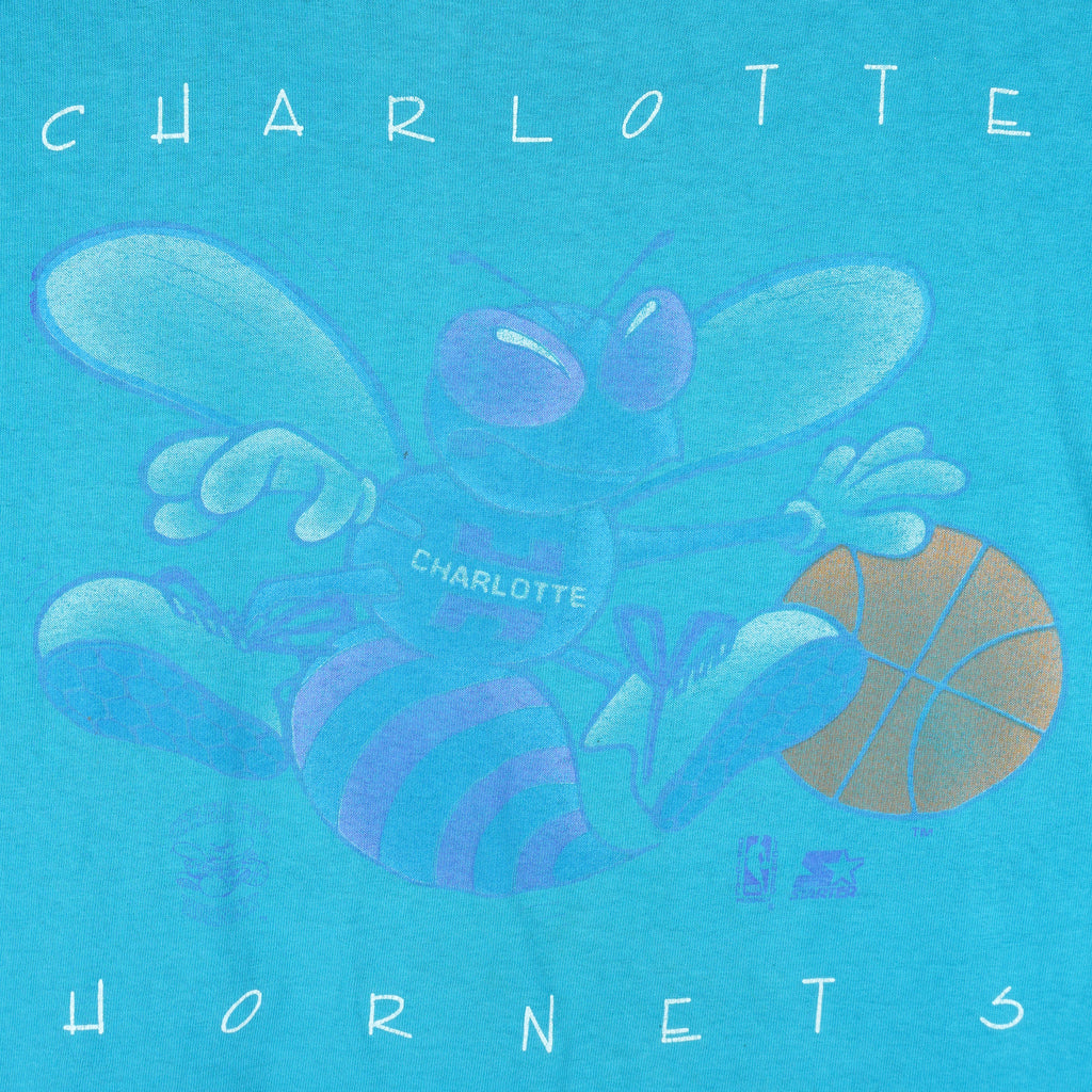 Starter - Charlotte Hornets Big Logo T-Shirt 1990s Large Vintage Retro Basketball