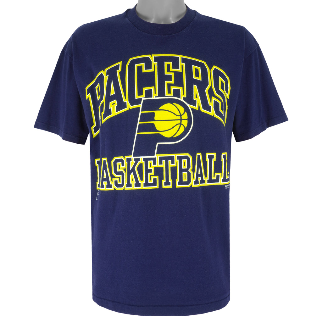 NBA (Hanes) - Indiana Pacers Big Logo T-Shirt 1990s X-Large Vintage Retro Basketball
