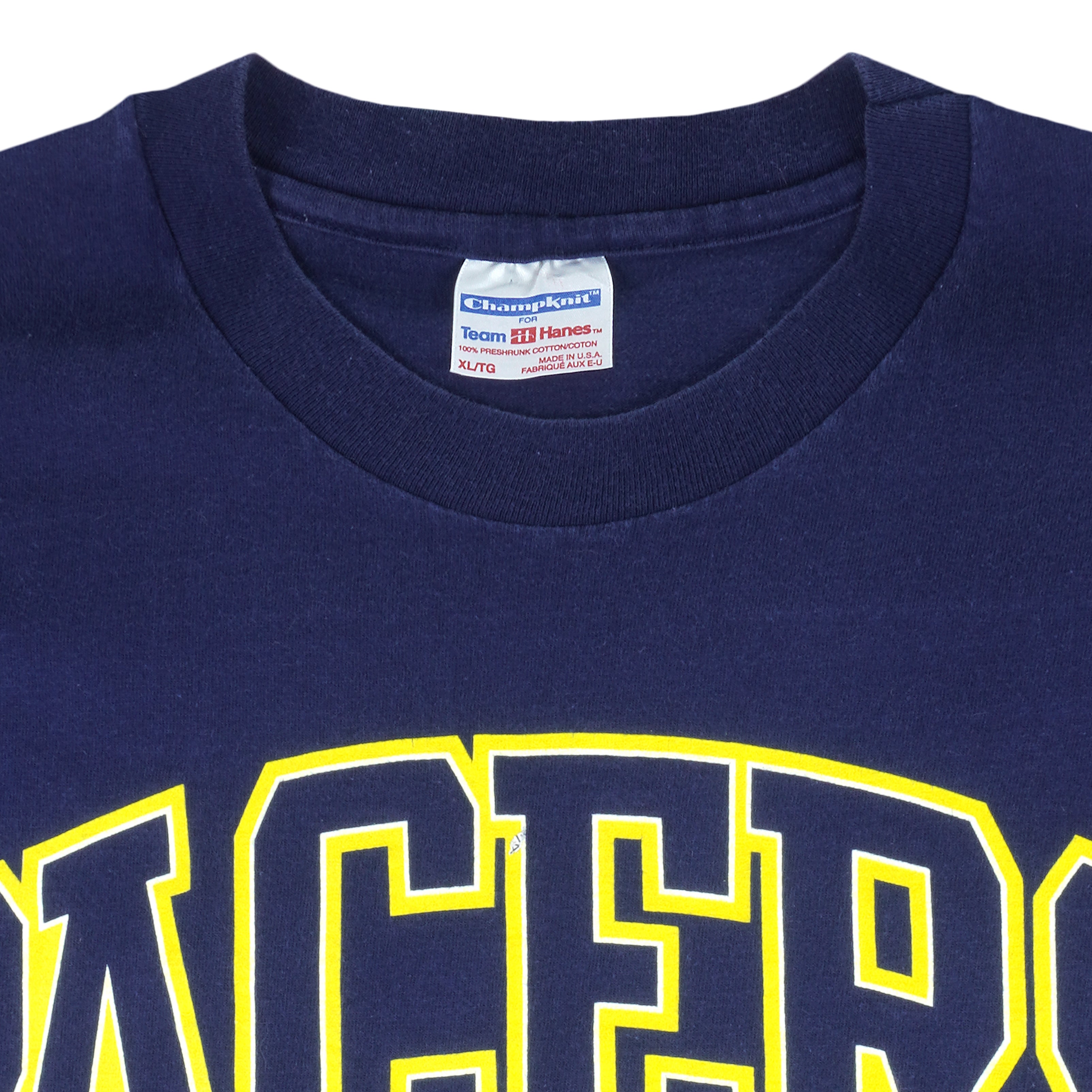 NBA (Hanes) - Indiana Pacers Big Logo T-Shirt 1990s X-Large Vintage Retro Basketball