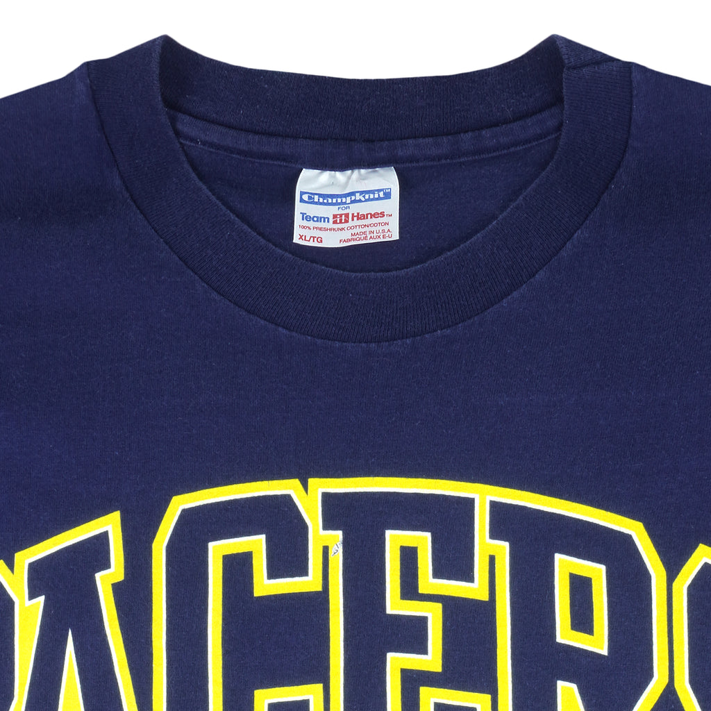 NBA (Hanes) - Indiana Pacers Big Logo T-Shirt 1990s X-Large Vintage Retro Basketball