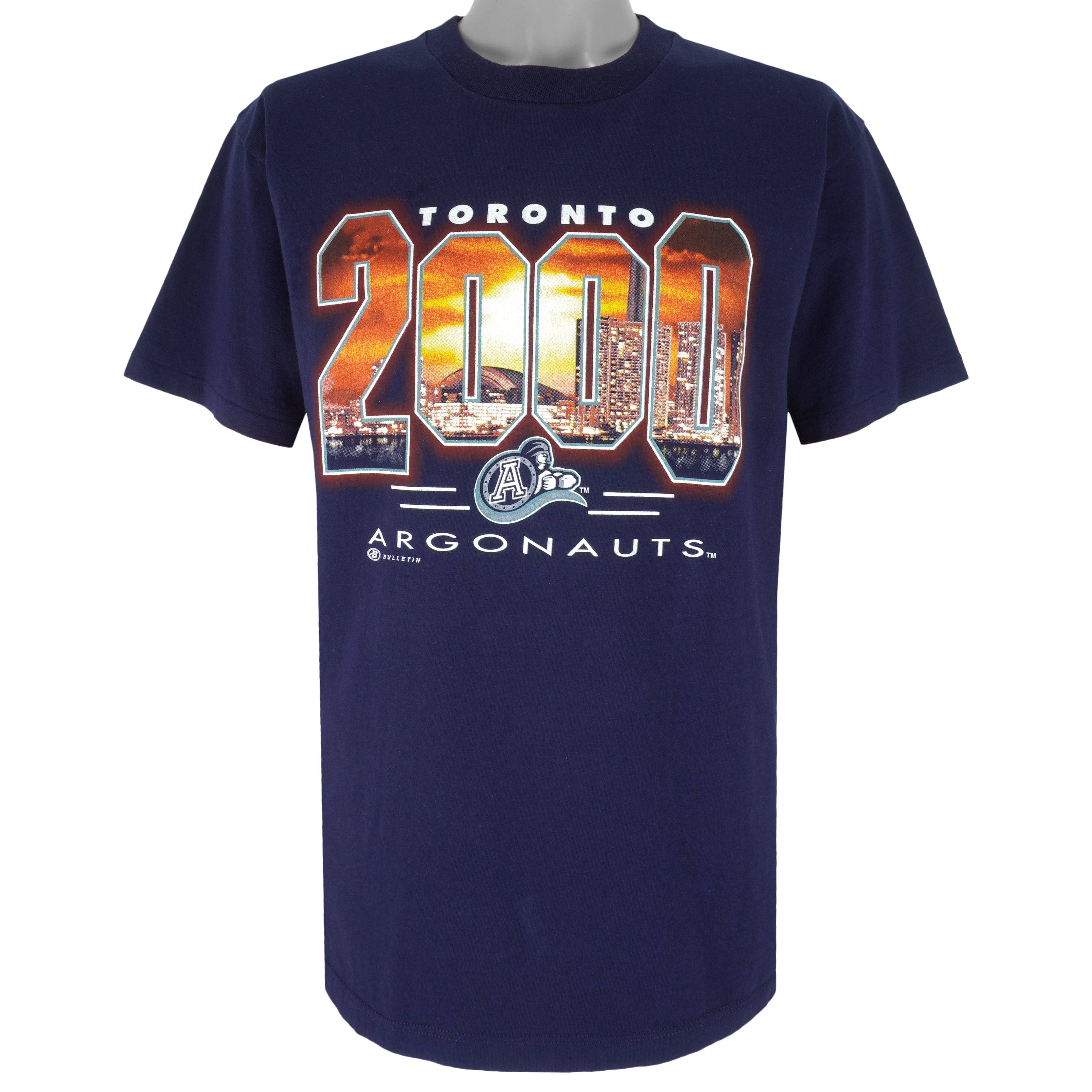 CFL (Bulletin) - Toronto Argonauts Spell-Out T-Shirt 2000 Medium Vintage Retro Football