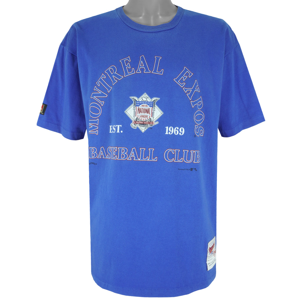 MLB - Montreal Expos Big Spell-Out T-Shirt 1990s X-Large Vintage Retro Baseball