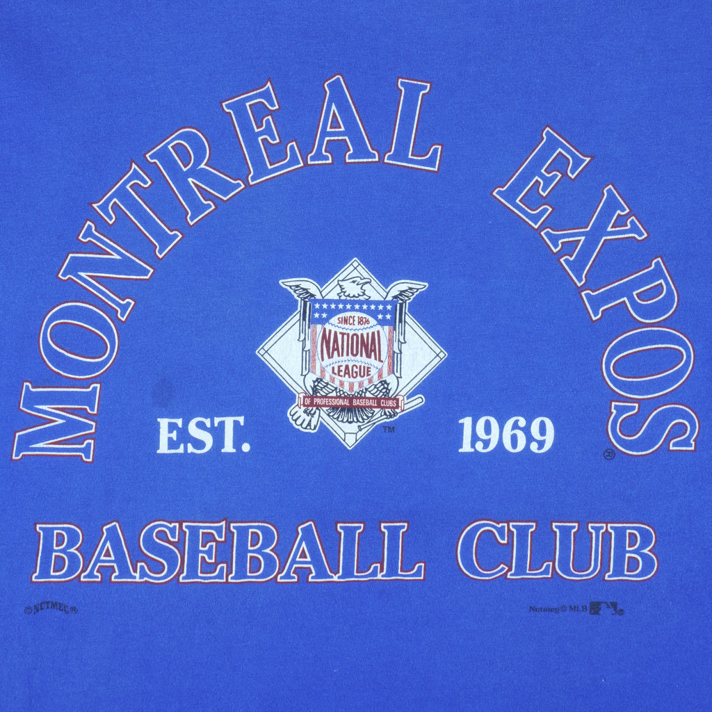 MLB - Montreal Expos Big Spell-Out T-Shirt 1990s X-Large Vintage Retro Baseball