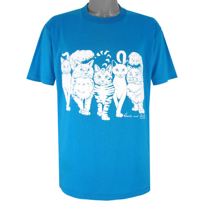 Vintage (Jerzees) - Cats Head And Tails by Linda Lori Single Stitch T-Shirt 1980s X-Large