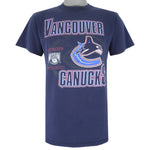 NHL (Tultex) - Vancouver Canucks Spell-Out T-Shirt 1990s Medium Vintage Retro Hockey