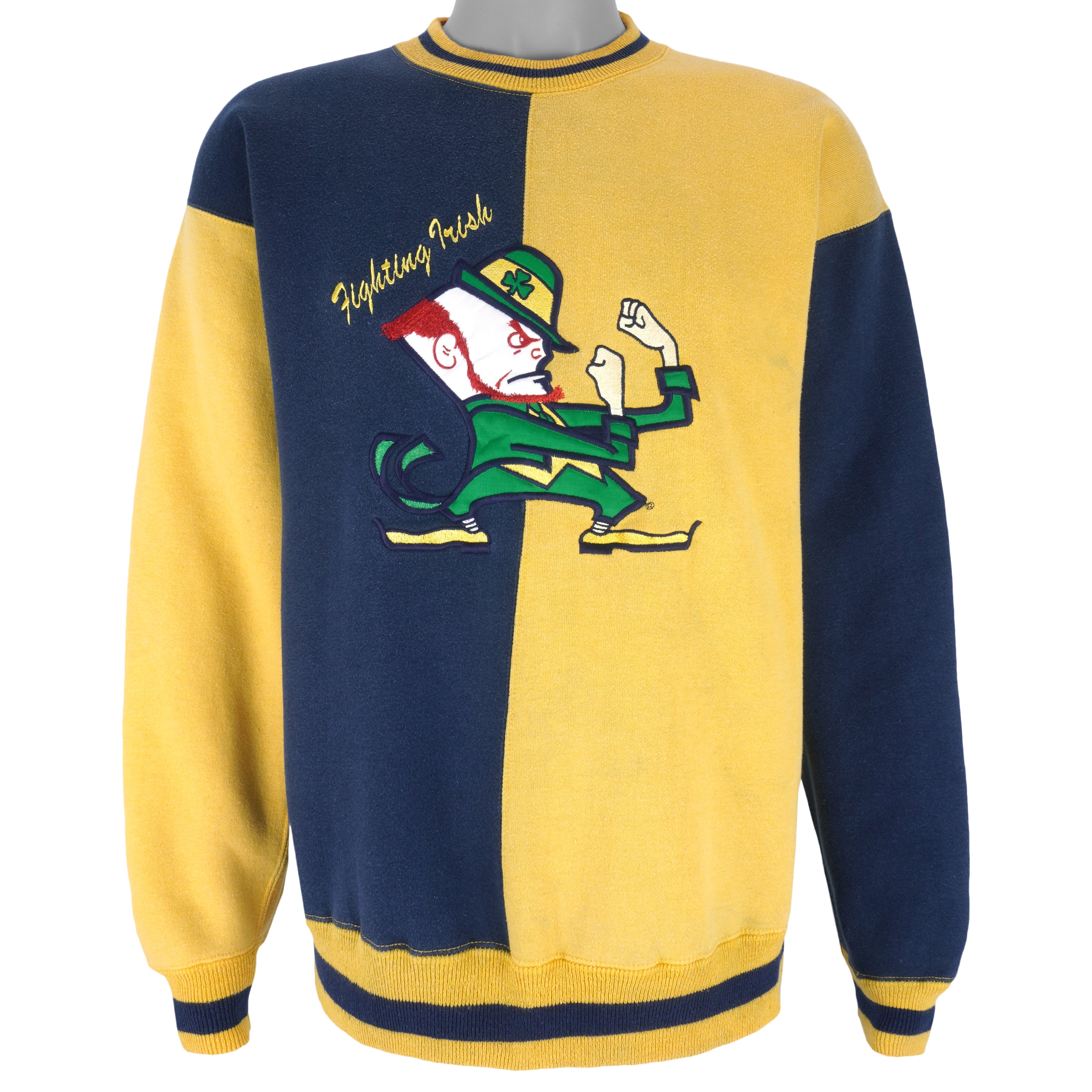 NCAA - Notre Dame Fighting Irish Embroidered Sweatshirt 1990s Medium Vintage Retro