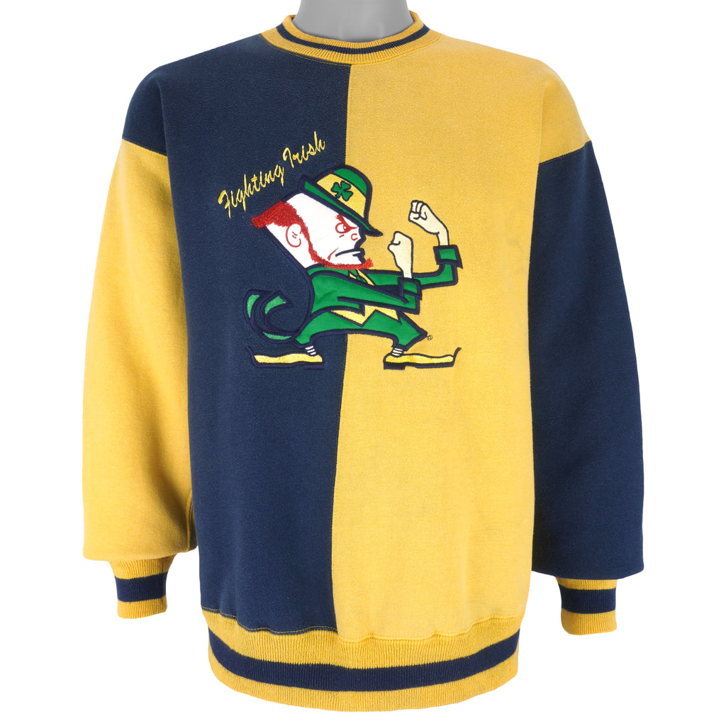NCAA - Notre Dame Fighting Irish Embroidered Sweatshirt 1990s Medium Vintage Retro