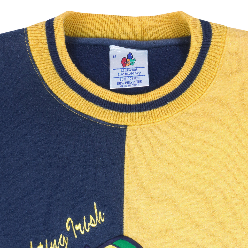 NCAA - Notre Dame Fighting Irish Embroidered Sweatshirt 1990s Medium Vintage Retro