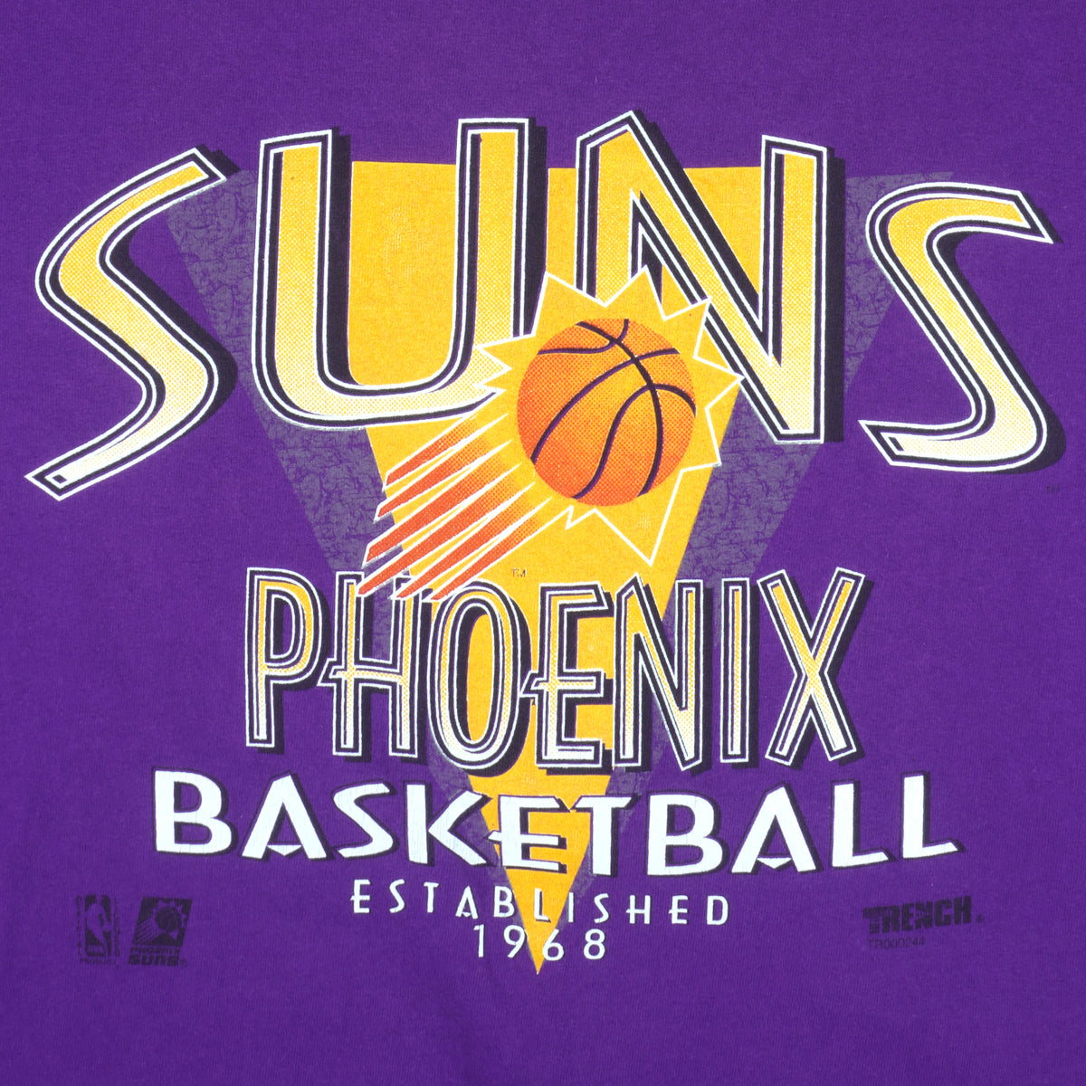 NBA (Trench) - Phoenix Suns Spell-Out T-Shirt 1968 Large Vintage Retro Basketball