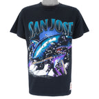 NHL (Nutmeg) - San Jose Sharks Ball Breakout T-Shirt 1990s Large Vintage Retro Hockey