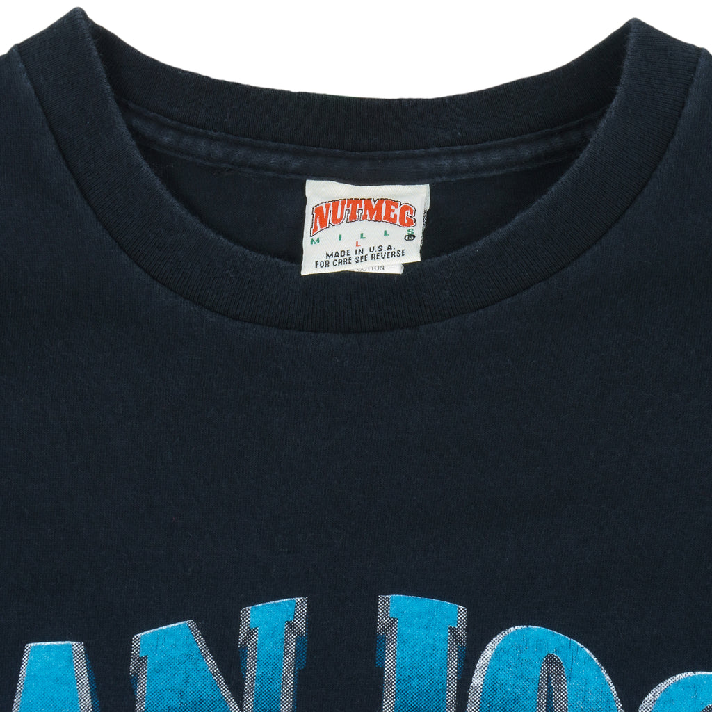 NHL (Nutmeg) - San Jose Sharks Ball Breakout T-Shirt 1990s Large Vintage Retro Hockey