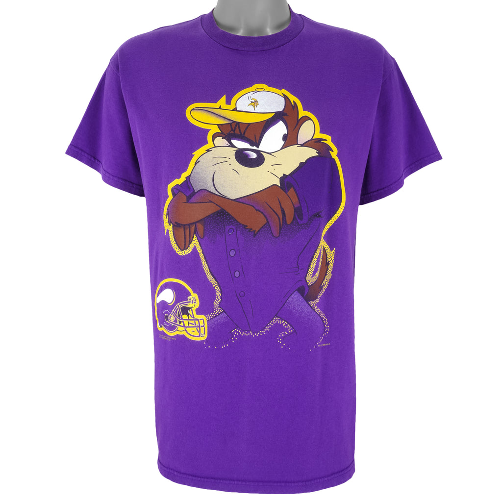 NFL (Delta) - Minnesota Vikings X Tasmanian Devils T-Shirt 1999 Large Vintage Retro Football