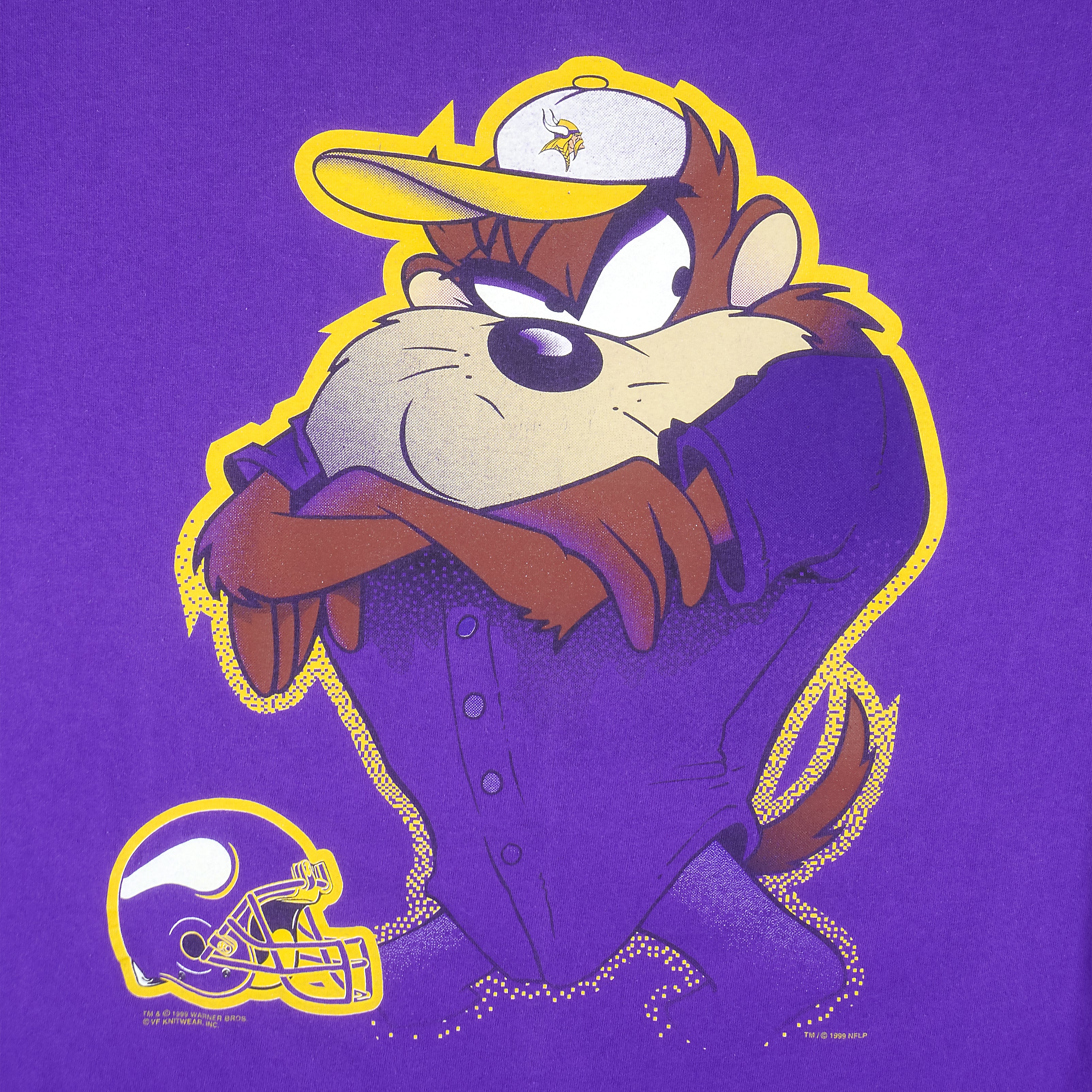 NFL (Delta) - Minnesota Vikings X Tasmanian Devils T-Shirt 1999 Large Vintage Retro Football