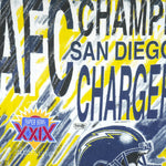 NFL (Magic Johnson T's) - San Diego Chargers All Over Prints T-Shirt 1994 Large Vintage Retro Football