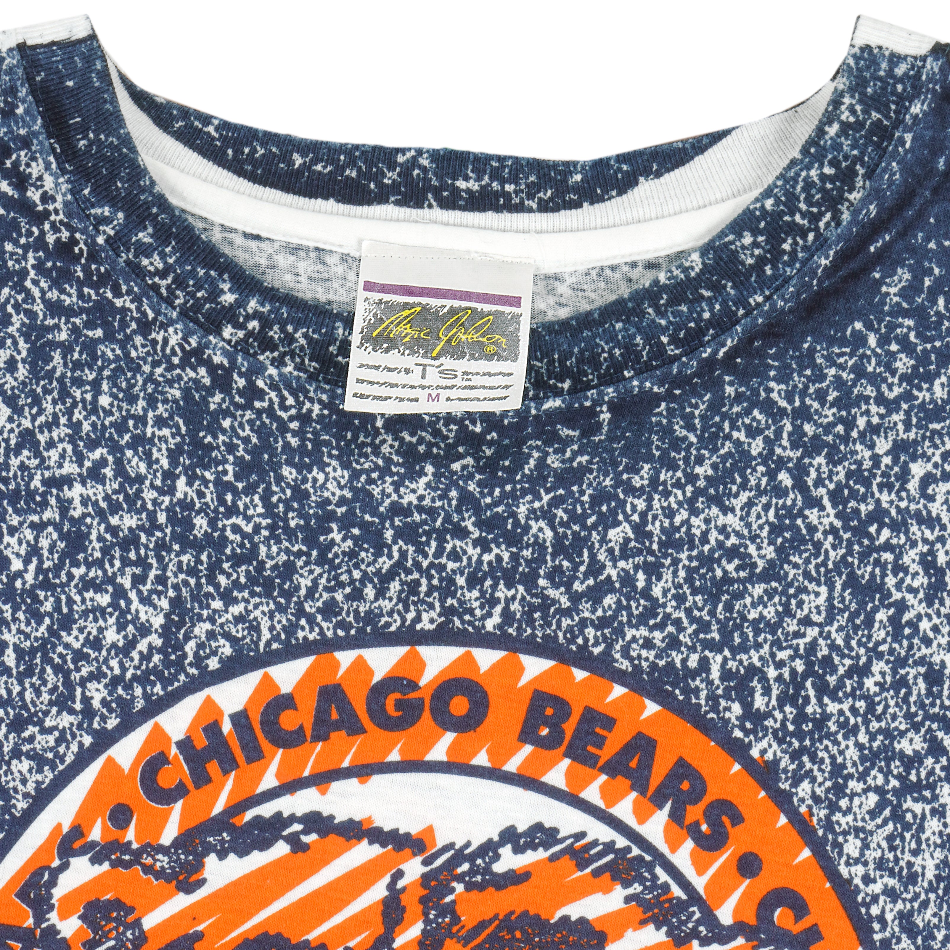 Vintage 1990's Chicago Bulls All Over Print (aop) Magic Johnson Tees T-Shirt Sz. L