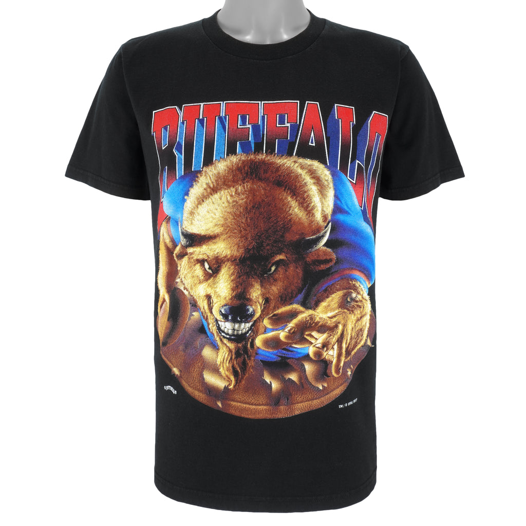 NFL (Nutmeg) - Buffalo Bills Ball Breakout T-Shirt 1995 Large Vintage Retro Football