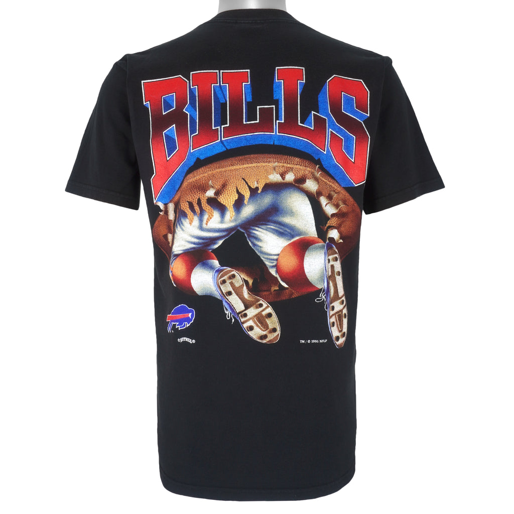 NFL (Nutmeg) - Buffalo Bills Ball Breakout T-Shirt 1995 Large Vintage Retro Football
