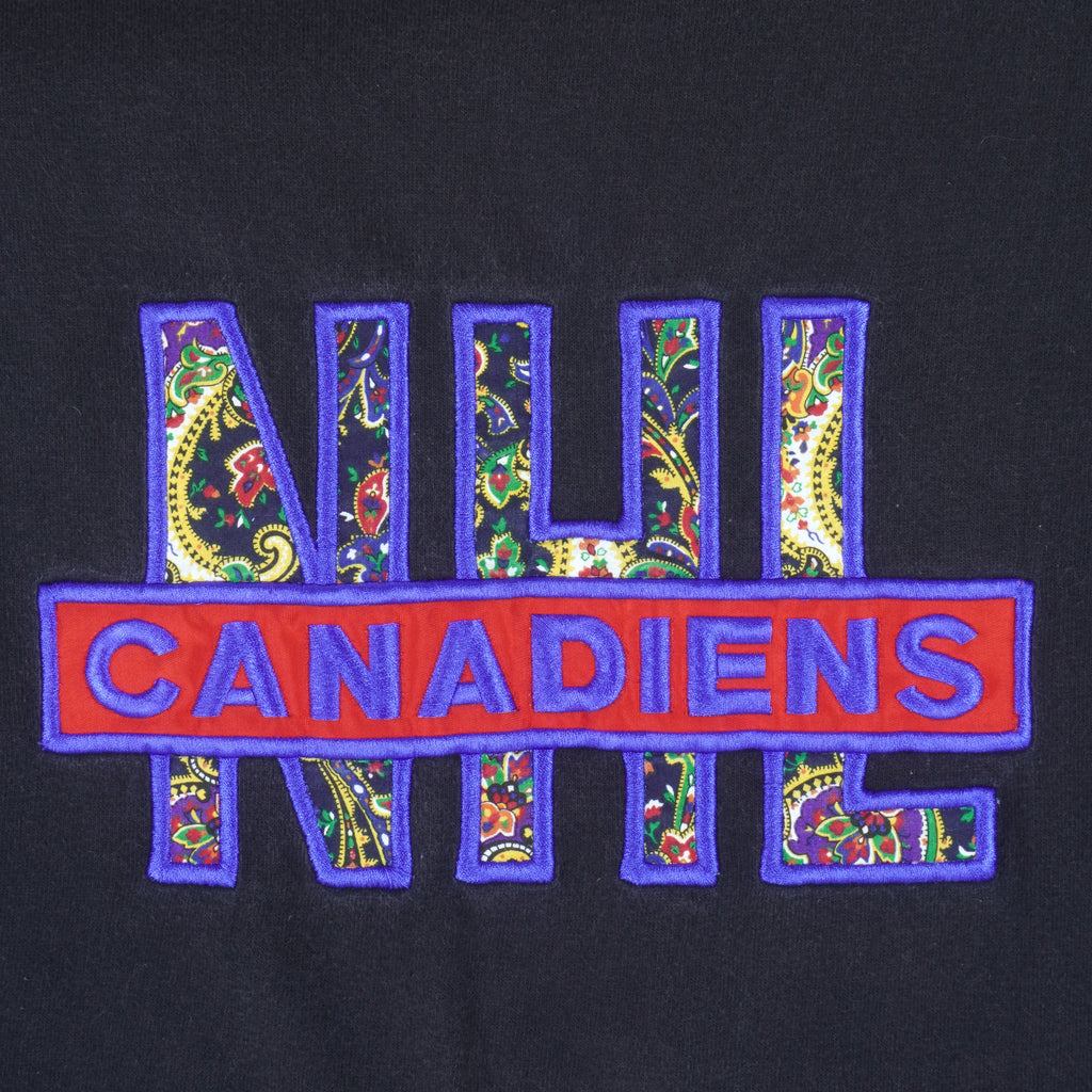 NHL - Montreal Canadiens Embroidered T-Shirt 1990s Medium Vintage Retro Hockey 