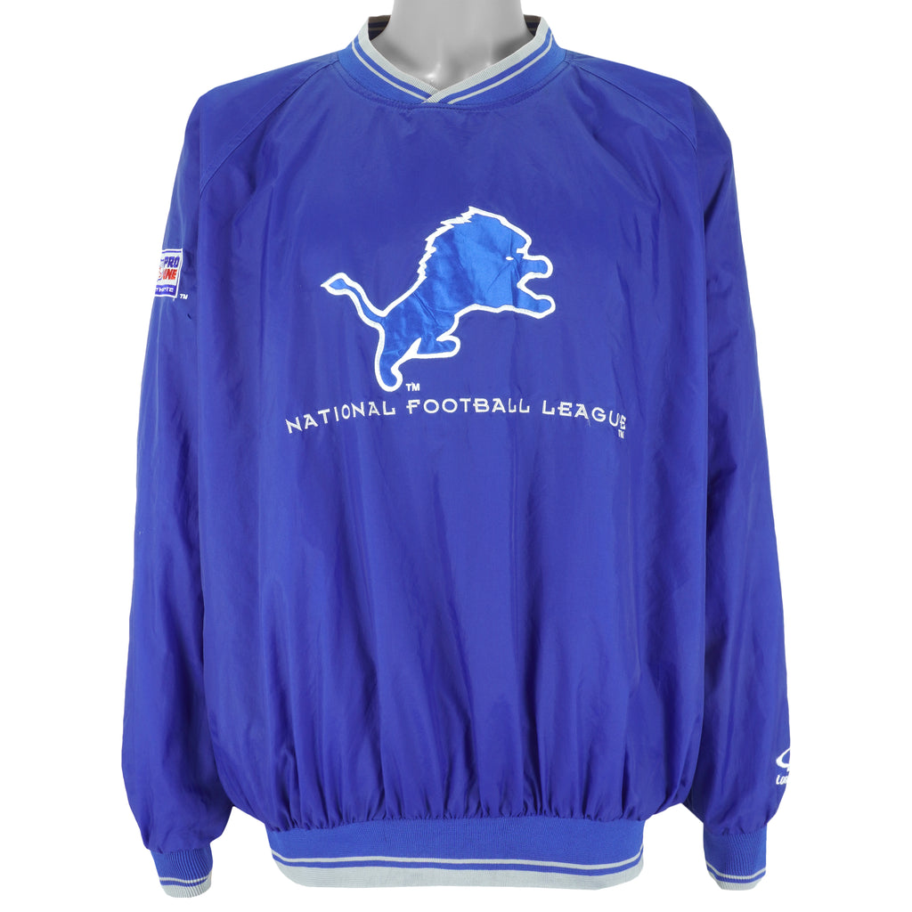 NFL (Pro Player) - Detroit Lions Pullover Windbreaker 1990s X-Large Vintage Retro Football