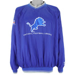 NFL (Pro Player) - Detroit Lions Pullover Windbreaker 1990s X-Large Vintage Retro Football