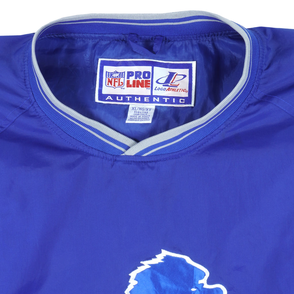 NFL (Pro Player) - Detroit Lions Pullover Windbreaker 1990s X-Large Vintage Retro Football
