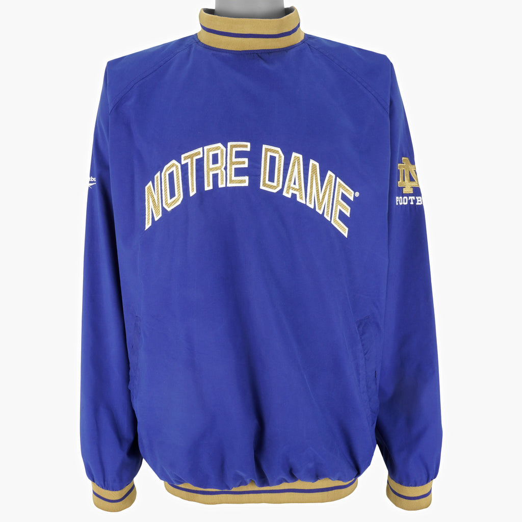 Reebok - Notre Dame Fighting Irish Embroidered Windbreaker 1990s X-Large Vintage Retro Football