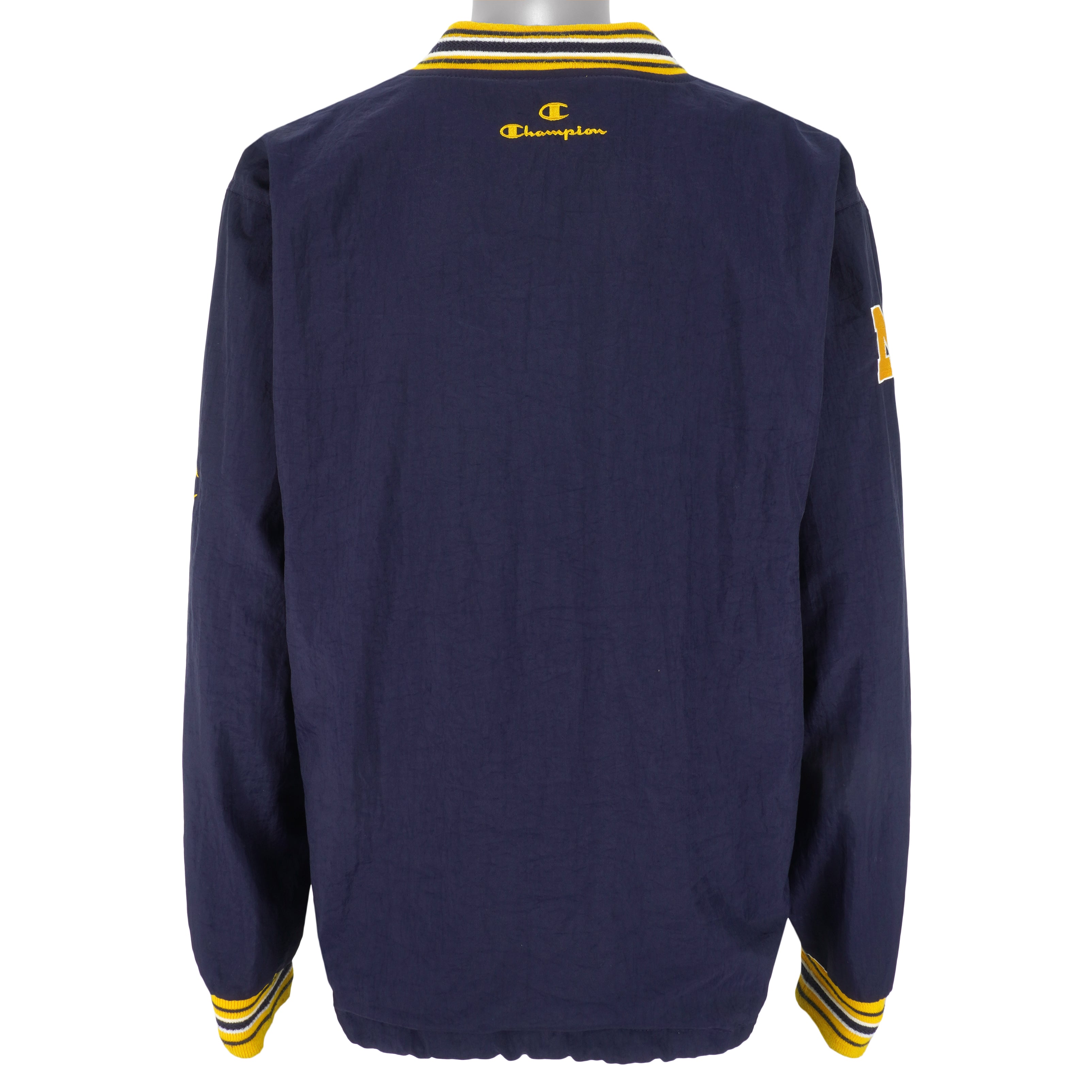 Champion - Michigan Wolverines Pullover Windbreaker 1990s Medium Vintage Retro College
