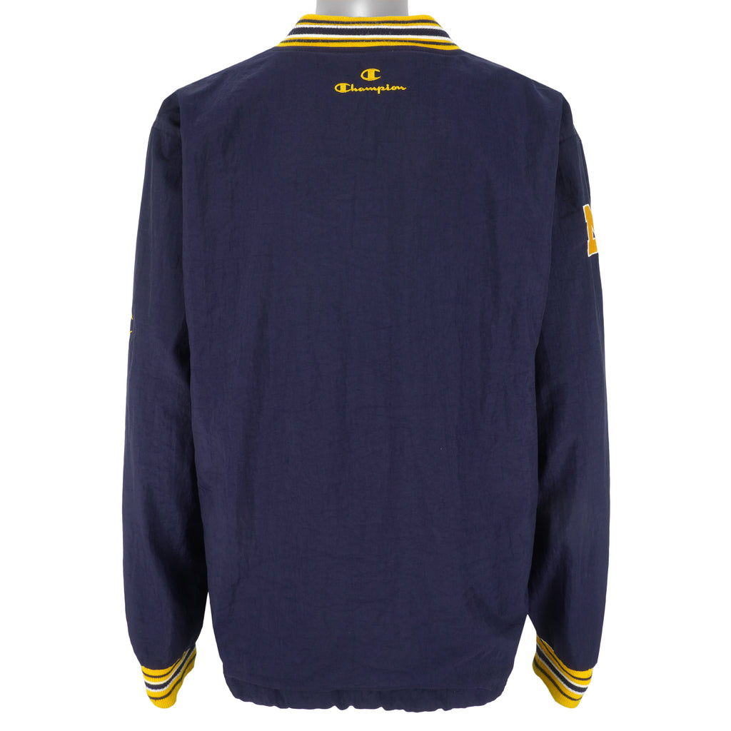 Champion - Michigan Wolverines Pullover Windbreaker 1990s Medium Vintage Retro College