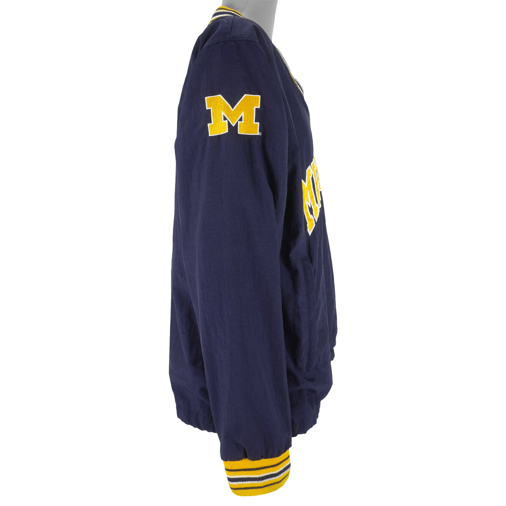Champion - Michigan Wolverines Pullover Windbreaker 1990s Medium Vintage Retro College