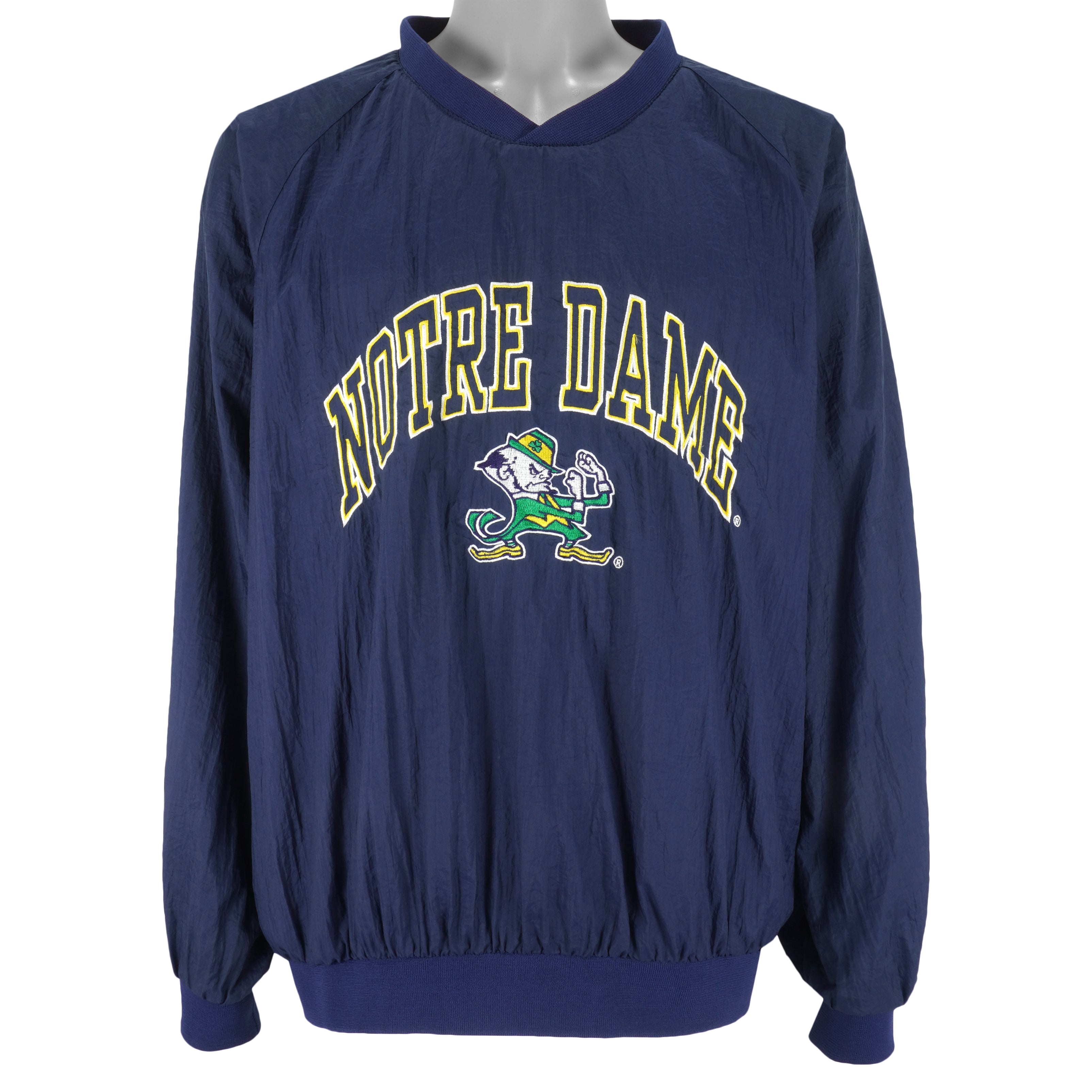 NCAA - Notre Dame Fighting Irish Embroidered Windbreaker 1990s X-Large Vintage Retro College