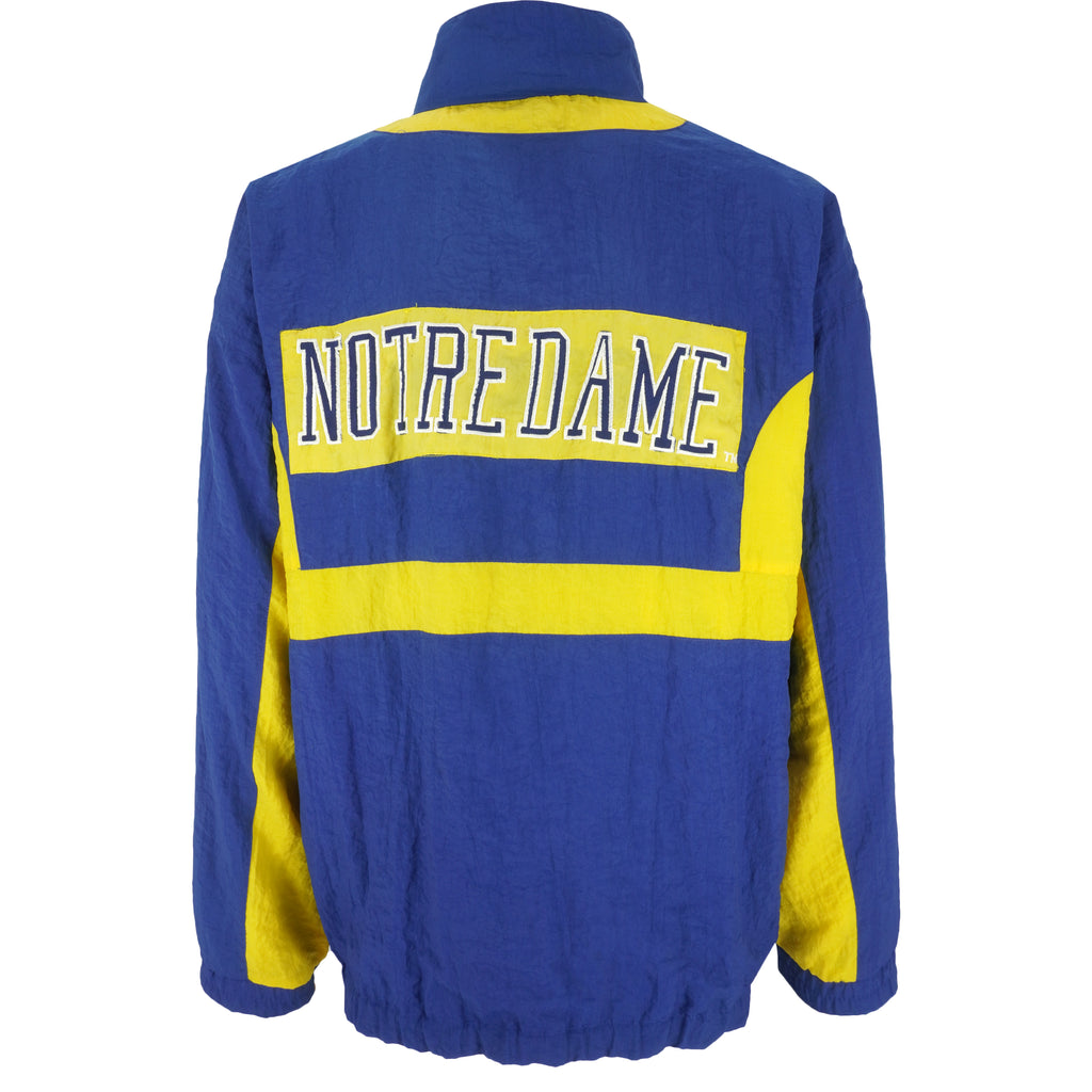 NCAA - Notre Dame Fighting Irish 1/2 Button & Zip Windbreaker 1990s X-Large Vintage Retro Football  College