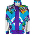 Vintage (East West) - Blue Crazy Patterned Windbreaker 1990s Medium