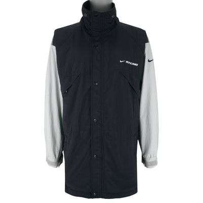 Nike - Black Racing Team Button-Up Windbreaker 1990s Large