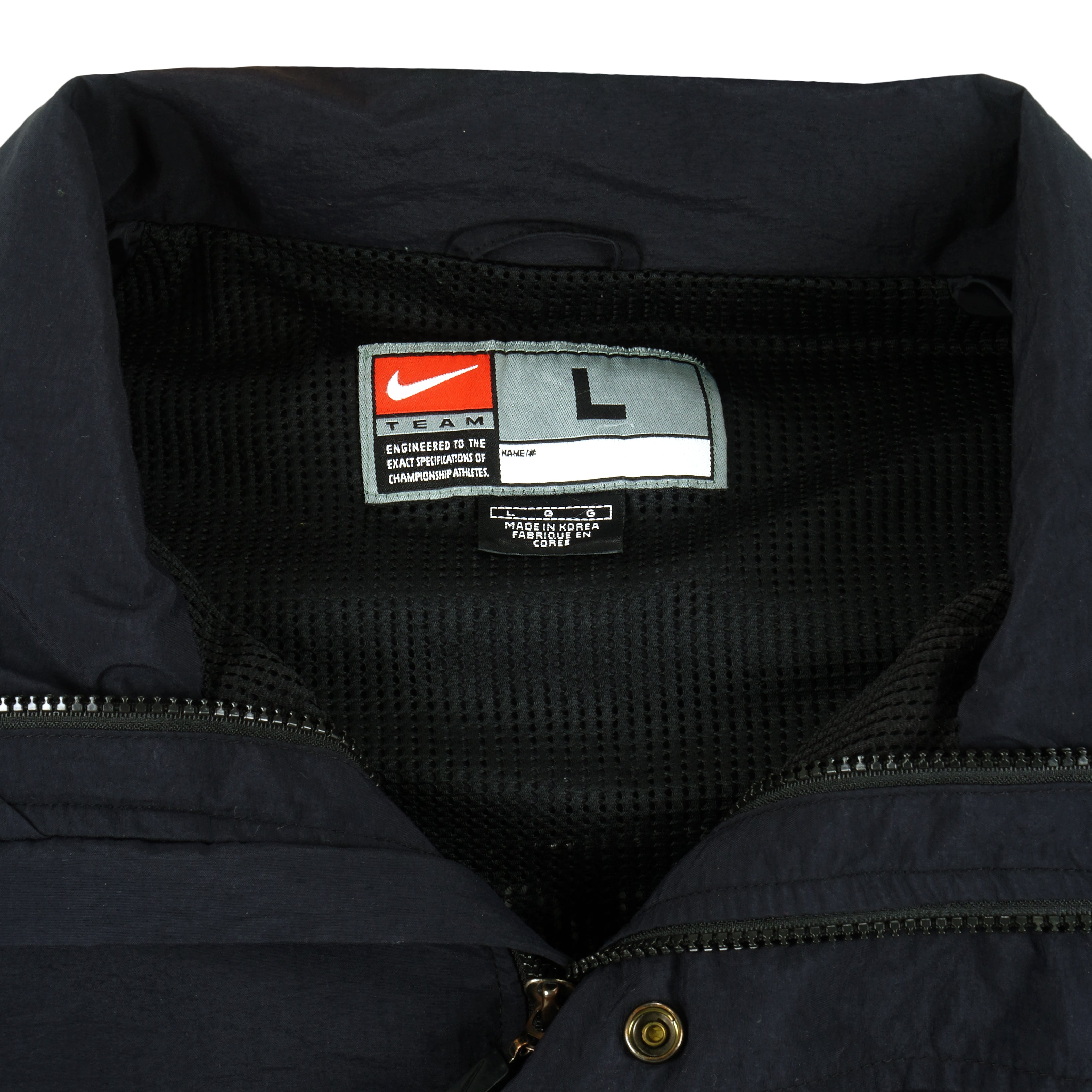 Nike - Black Racing Team Button-Up Windbreaker 1990s Large Vintage Retro