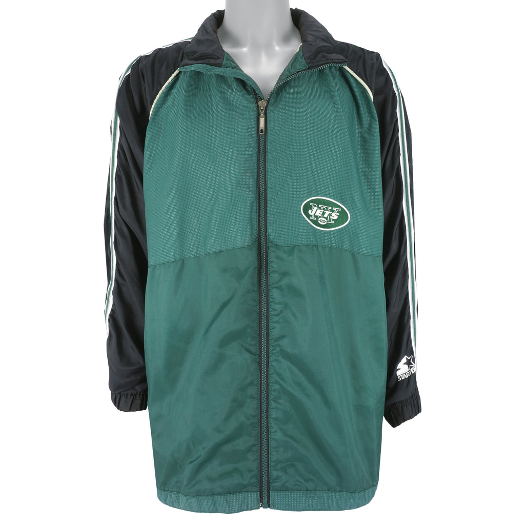 Starter - New York Jets Zip-Up Jacket 1990s Large Vintage Retro Football