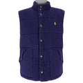 Ralph Lauren (Polo) - Navy Blue Denim Sleeveless Jacket 1990s Large Vintage Retro