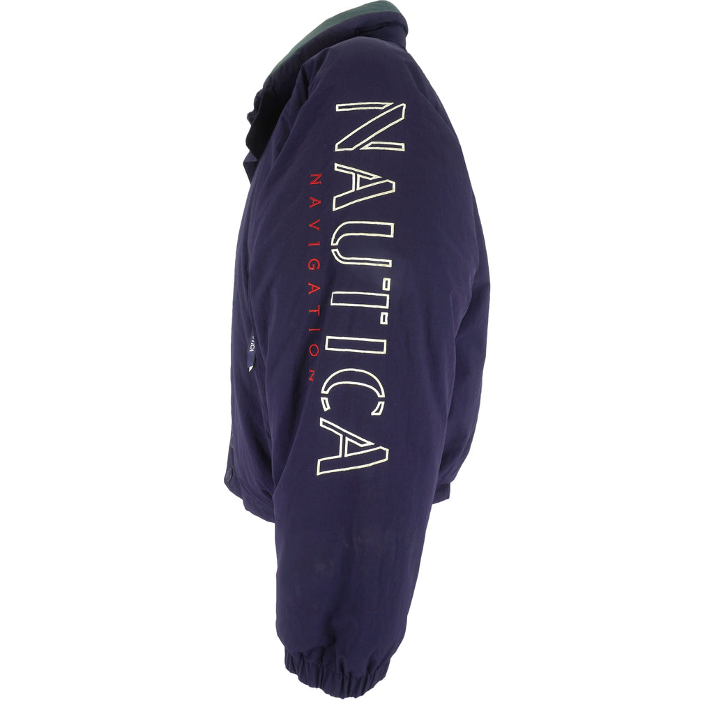 Nautica - Yellow & Blue Reversible Zip-Up Jacket 1990s X-Large Vintage Retro