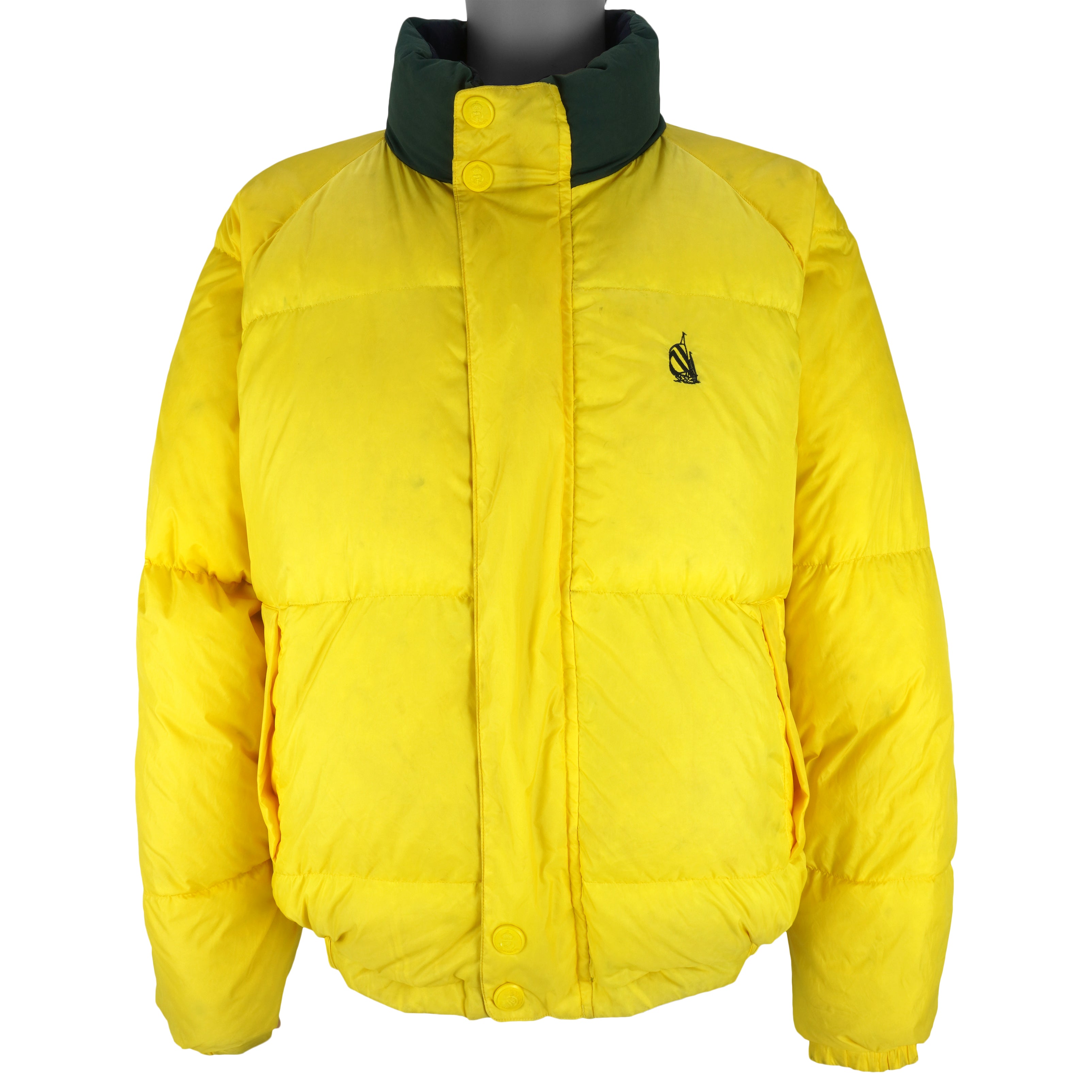 Nautica - Yellow & Blue Reversible Zip-Up Jacket 1990s X-Large Vintage Retro
