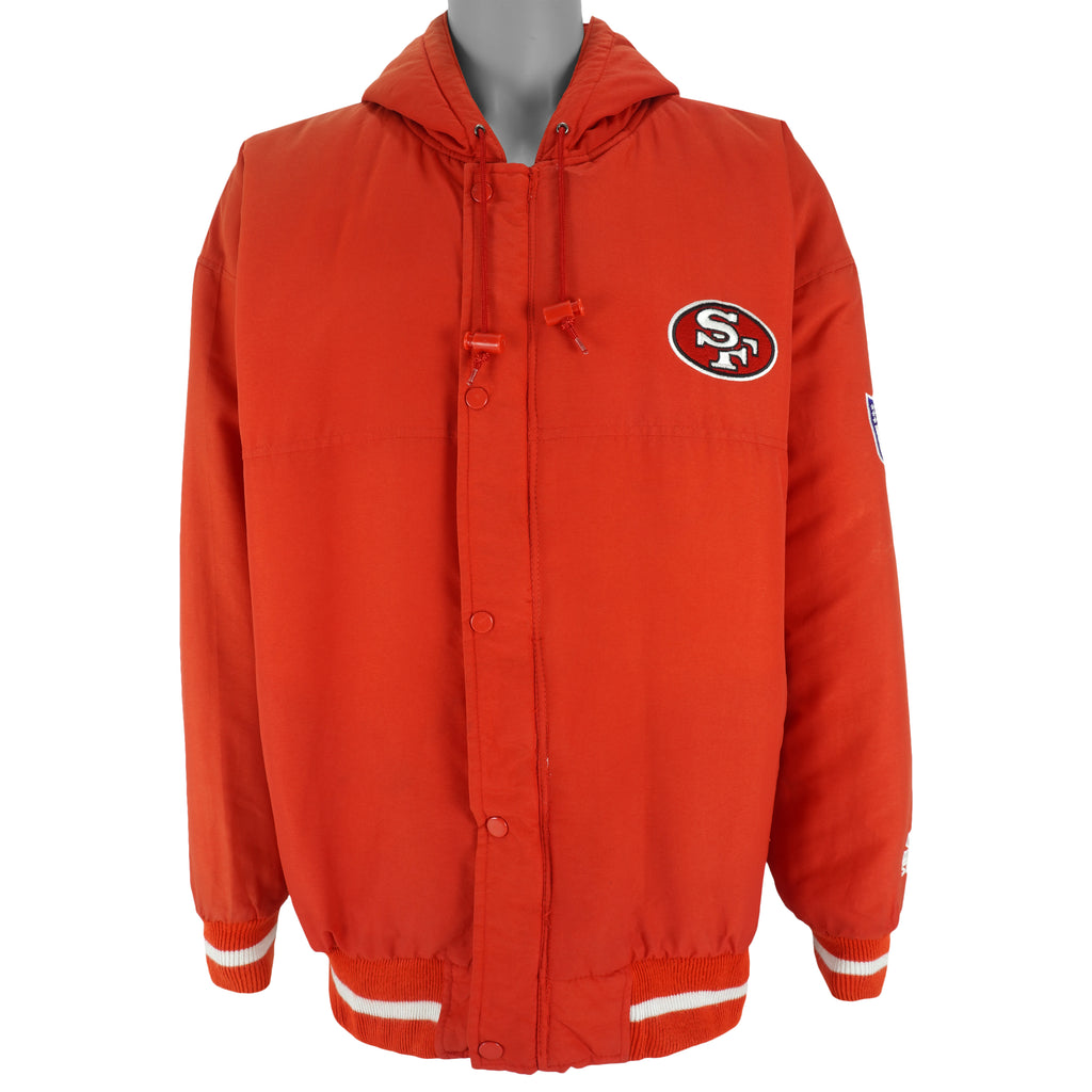 Starter - San Francisco 49ers Hooded Jacket 1990s Large Vintage Retro Football