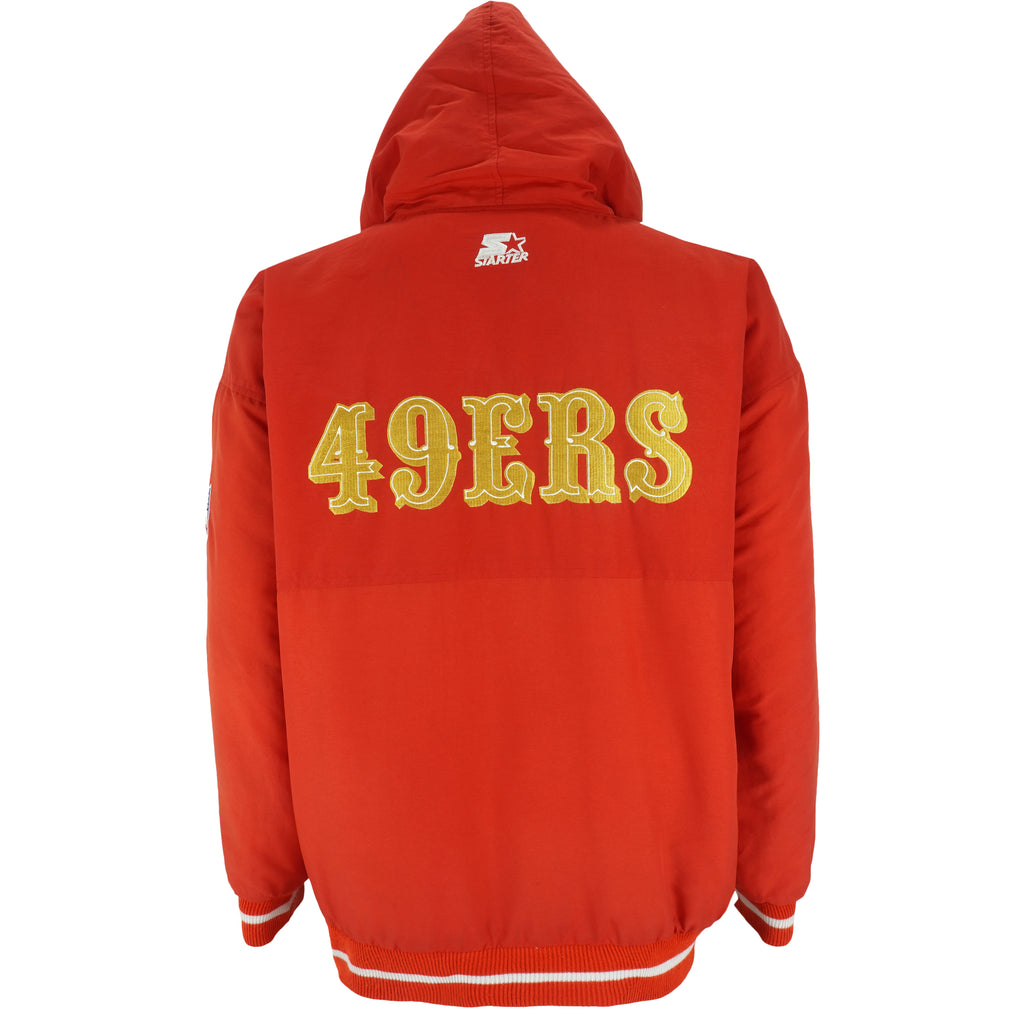 Starter - San Francisco 49ers Hooded Jacket 1990s Large Vintage Retro Football