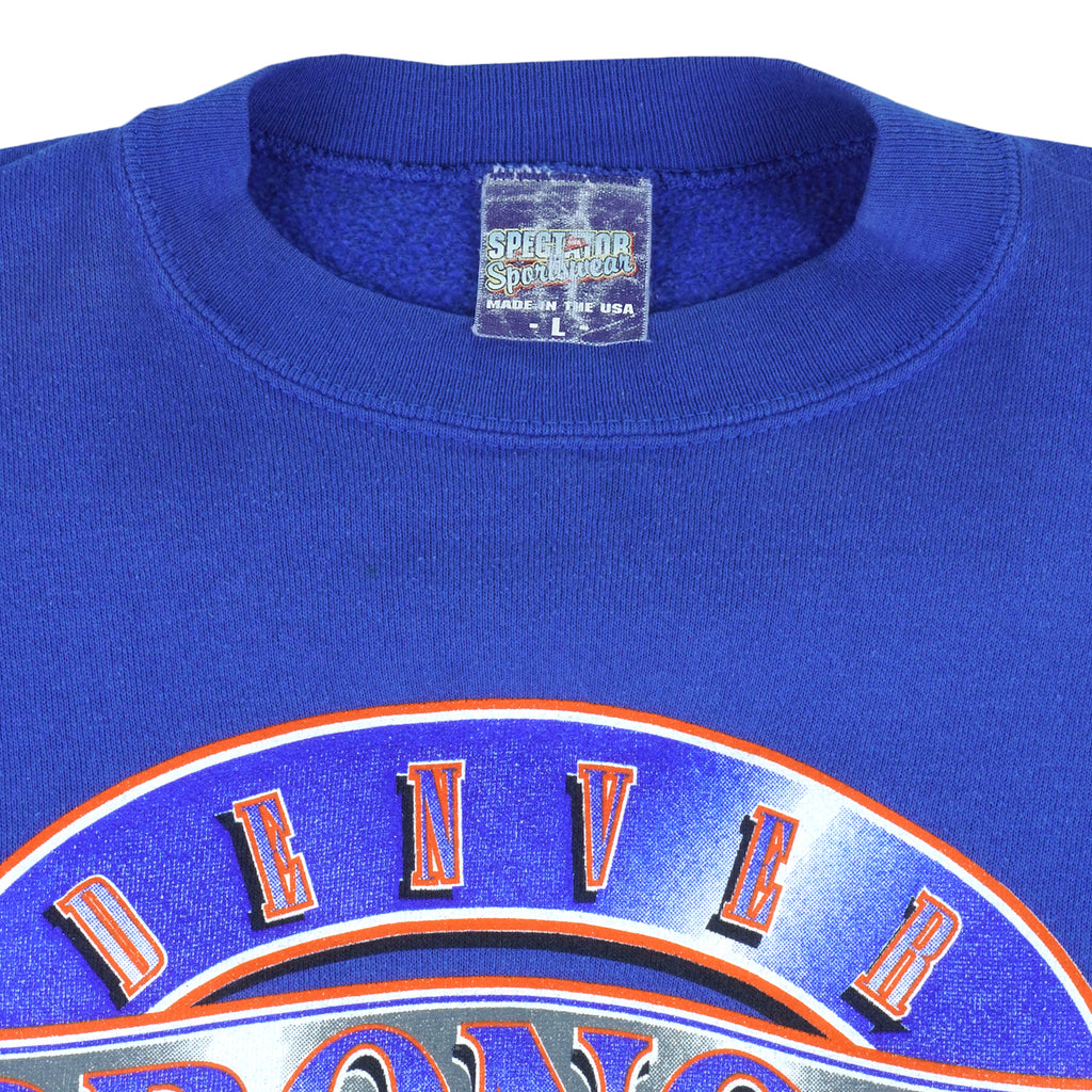 NFL - Blue Denver Broncos Crew Neck Sweatshirt 1995 Large Vintage Retro Football