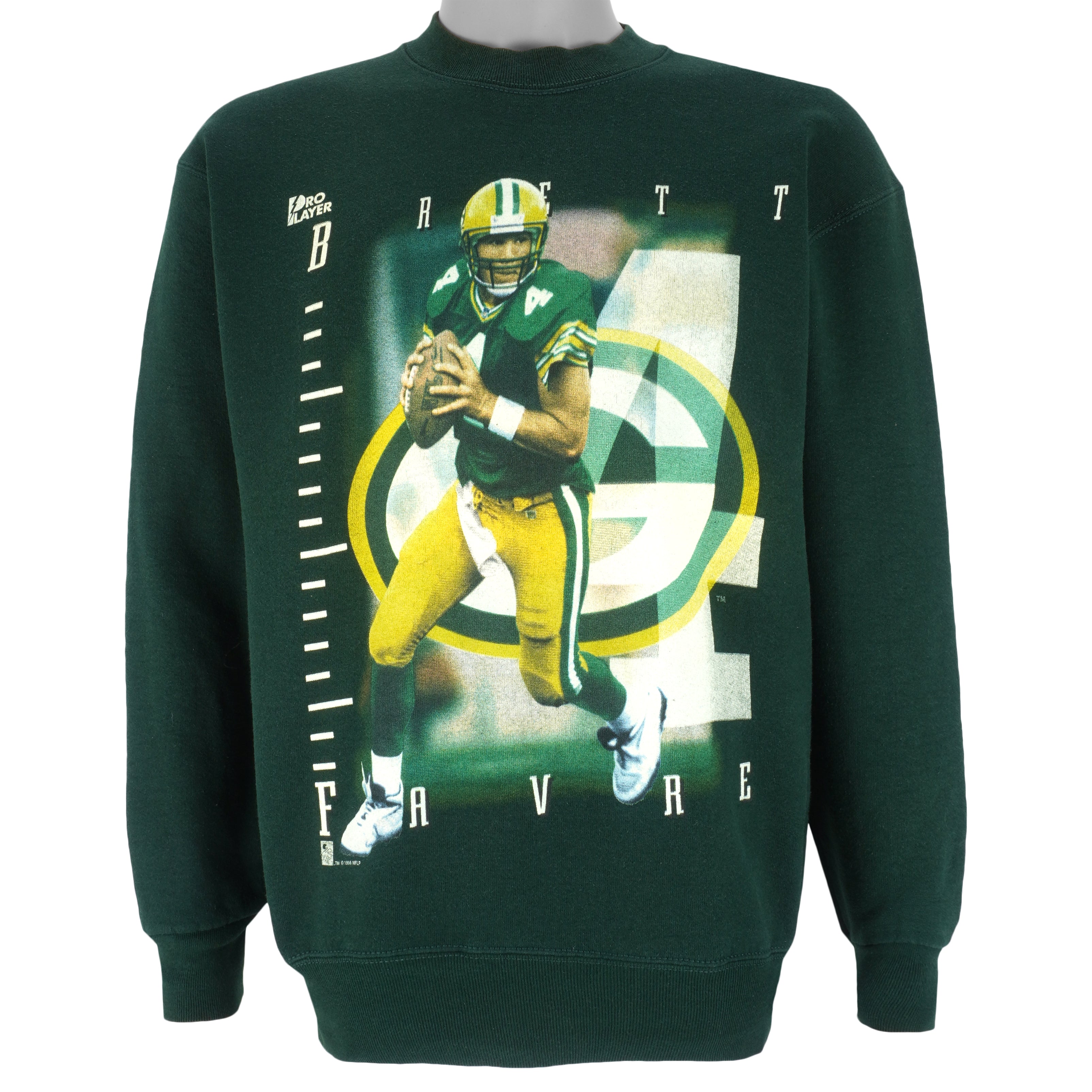 NFL (Pro Player) - Packers Brett Favre Crew Neck Sweatshirt 1996 Large Vintage Retro Football