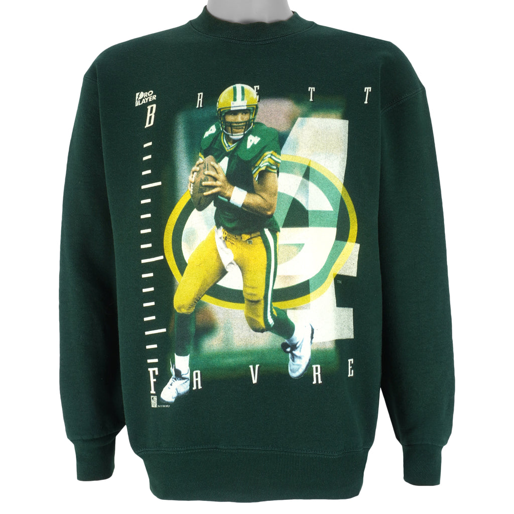 NFL (Pro Player) - Packers Brett Favre Crew Neck Sweatshirt 1996 Large Vintage Retro Football