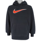 Nike - Black Hooded Pullover Sweatshirt 2000s Large Vintage Retro