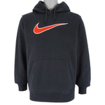 Nike - Black Hooded Pullover Sweatshirt 2000s Large